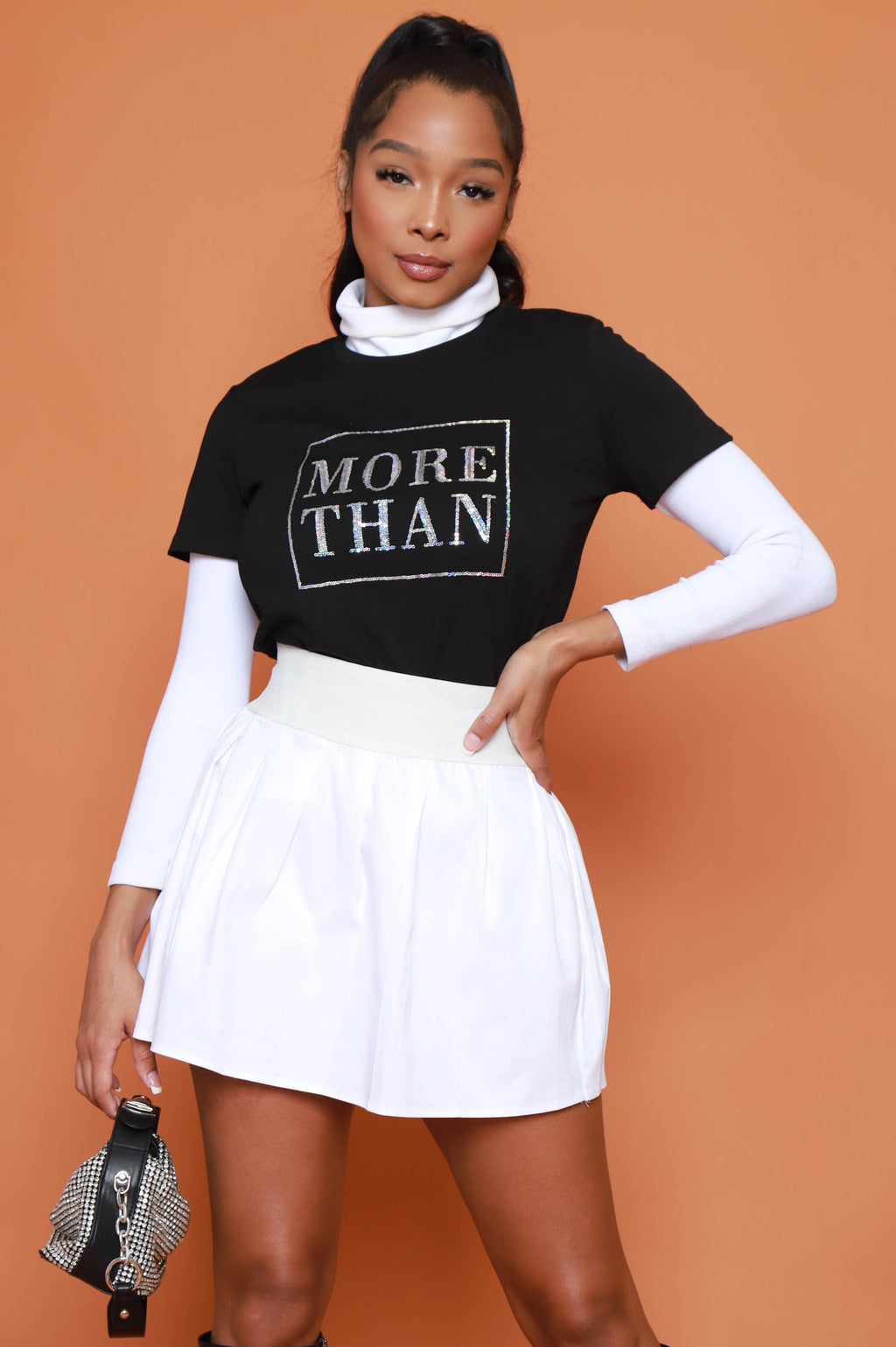 More Than Sequin Embellished T-Shirt - Black - grundigemergencyradio