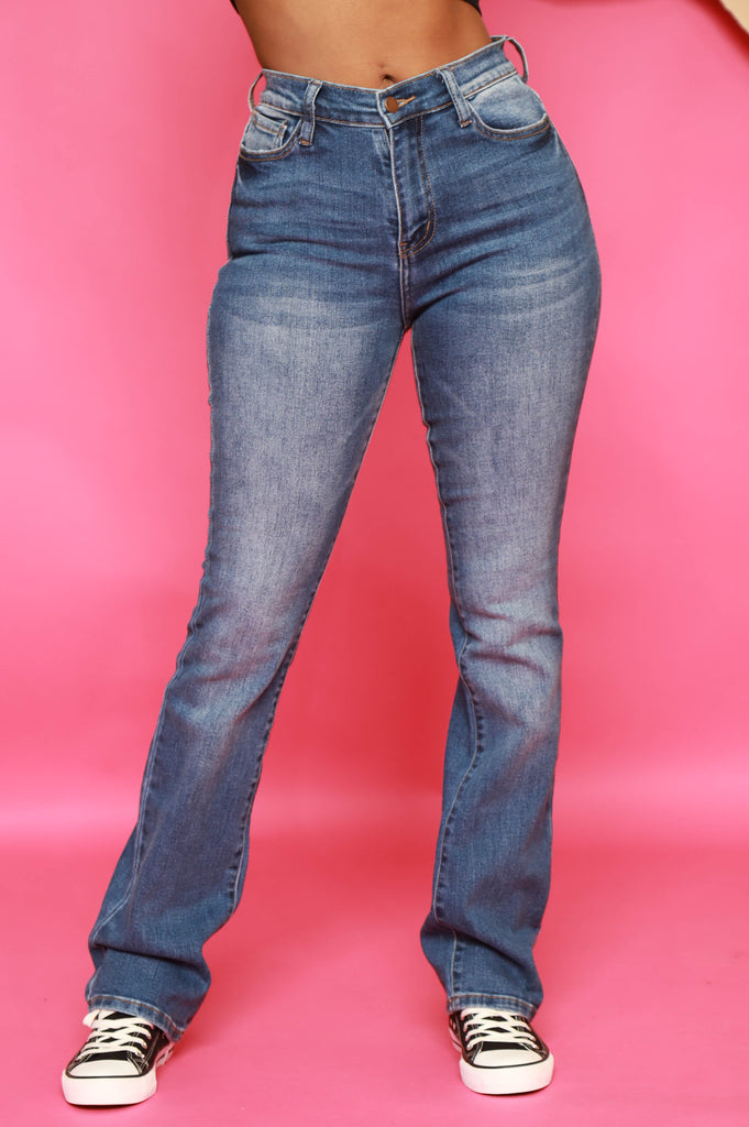 End Game High Rise Bootcut Jeans - Medium Wash - grundigemergencyradio