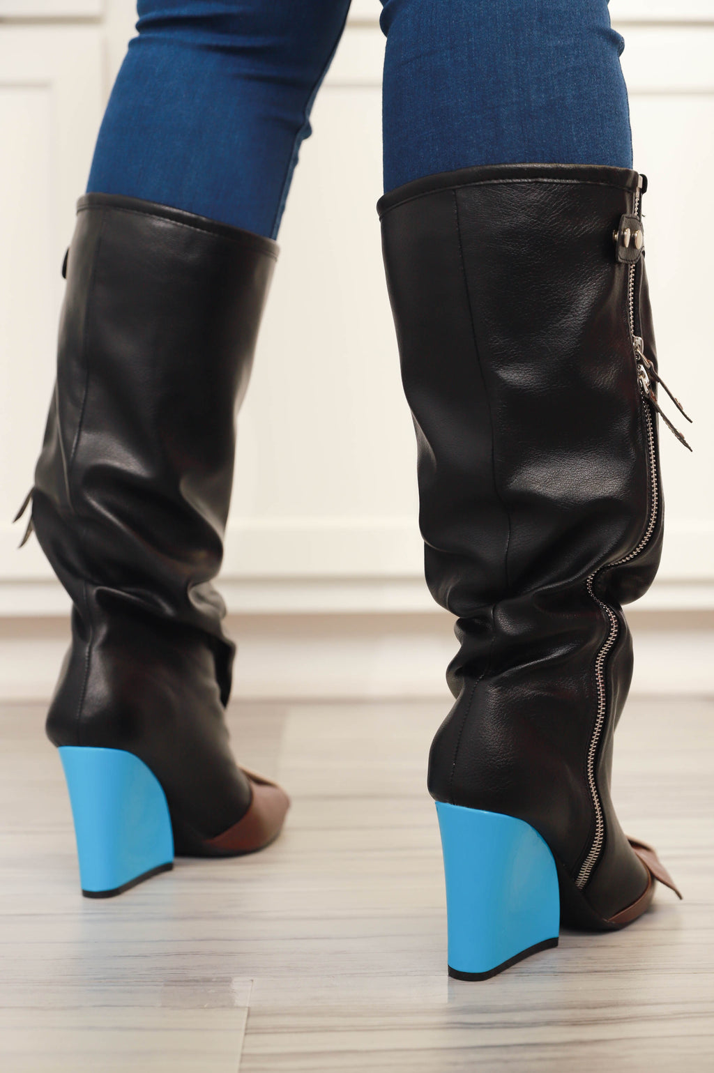 All Or Nothing Faux Leather Boots - Black Multicolor - grundigemergencyradio