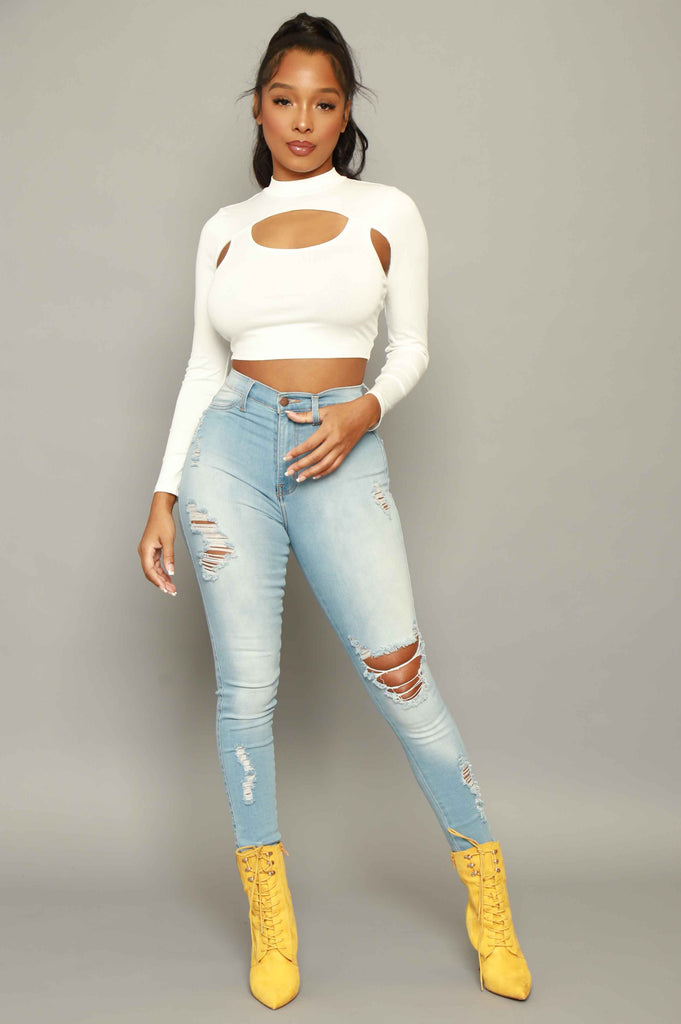 Blocked You Layered Ribbed Crop Top - White - grundigemergencyradio