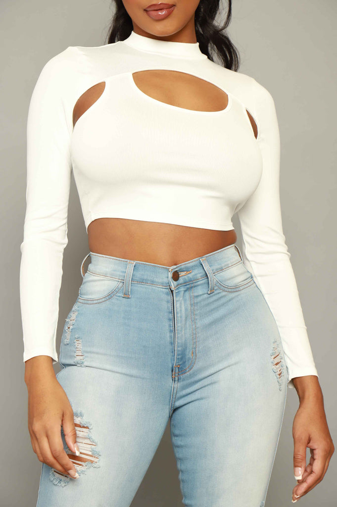 Blocked You Layered Ribbed Crop Top - White - grundigemergencyradio