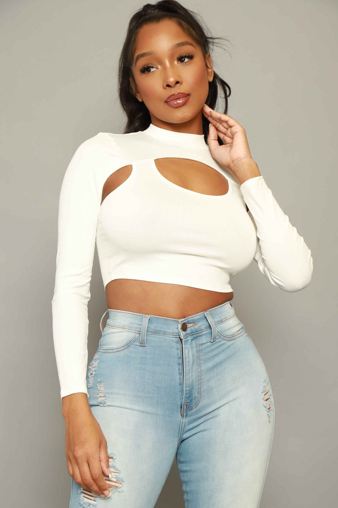 Blocked You Layered Ribbed Crop Top - White - grundigemergencyradio