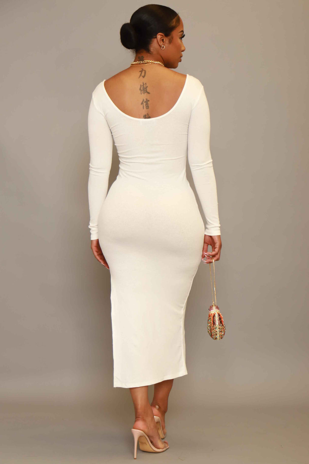 Good Love Scoop Neck Midi Dress - Soft White - grundigemergencyradio