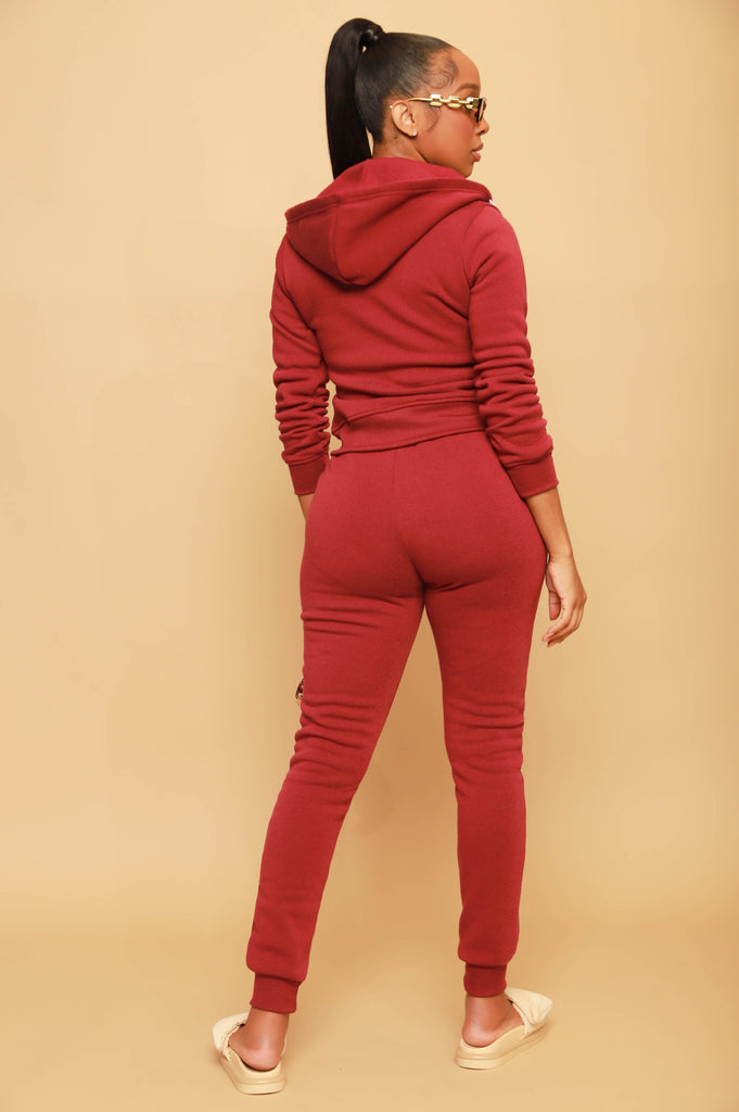 Like That Jogger Set - Burgundy - grundigemergencyradio