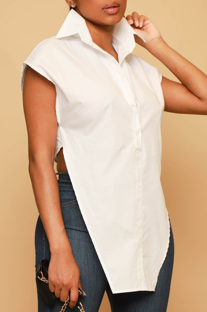 Back To Basics Asymmetrical Top - White - grundigemergencyradio