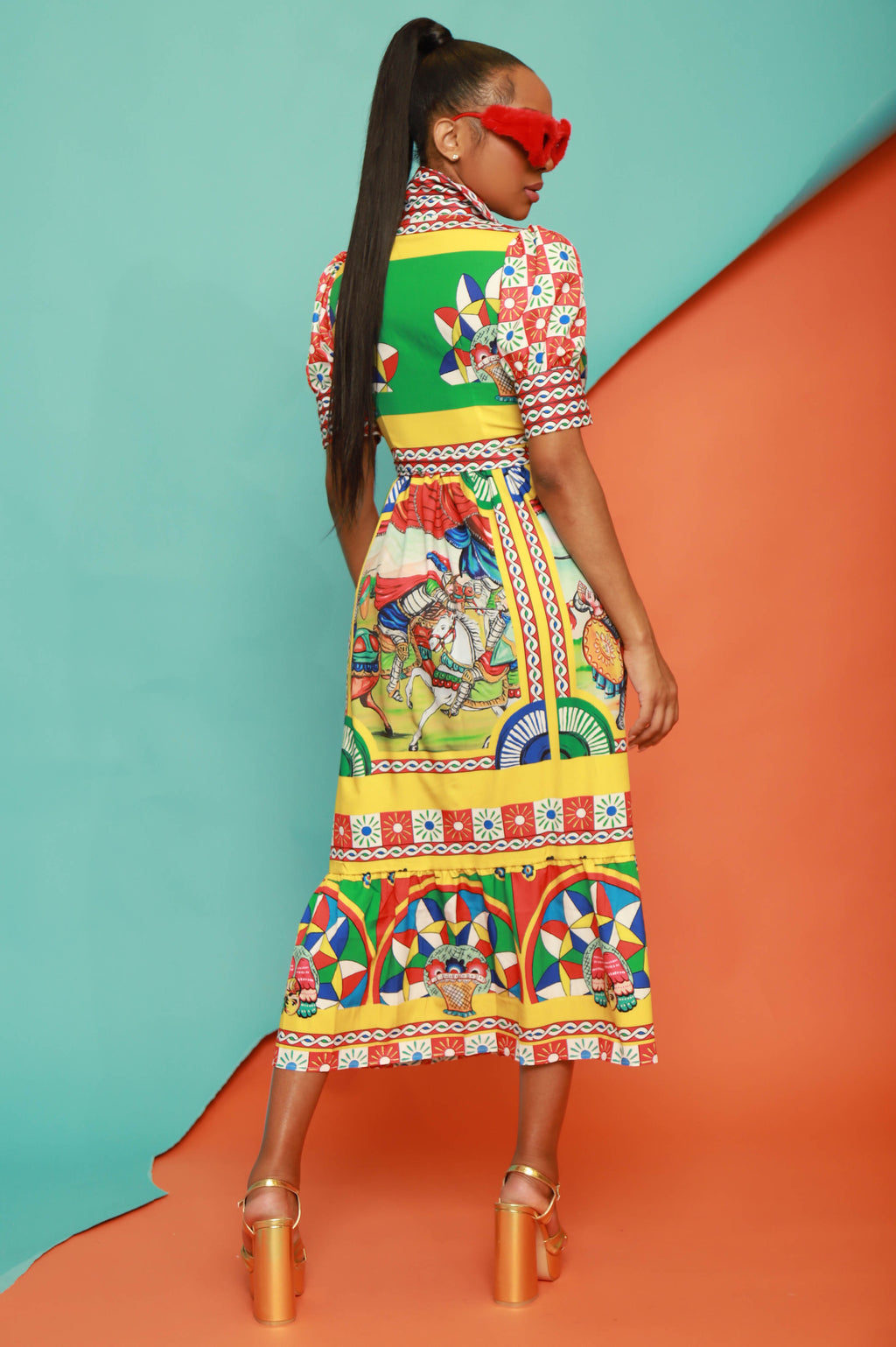 Come Closer Multicolor Printed Midi Dress - grundigemergencyradio