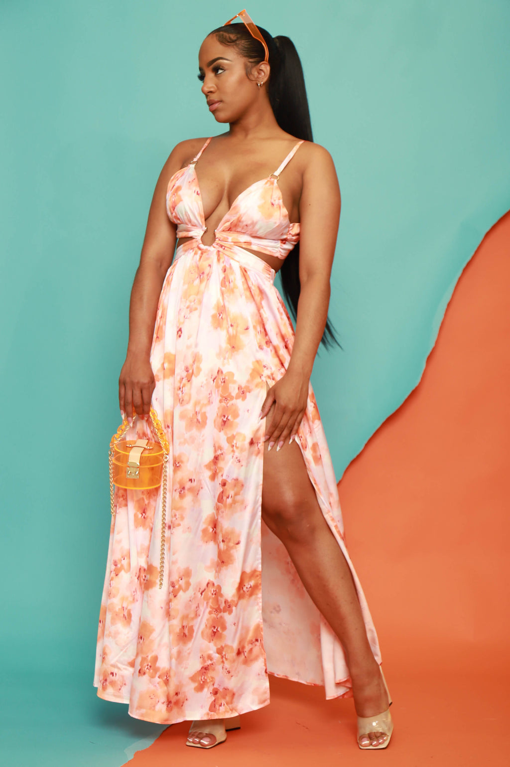 You Want It Floral Cut Out Maxi Dress - grundigemergencyradio