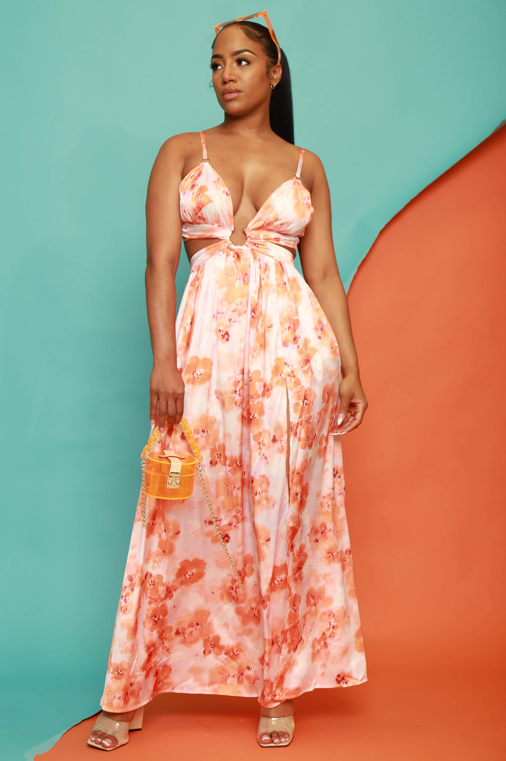 You Want It Floral Cut Out Maxi Dress - grundigemergencyradio