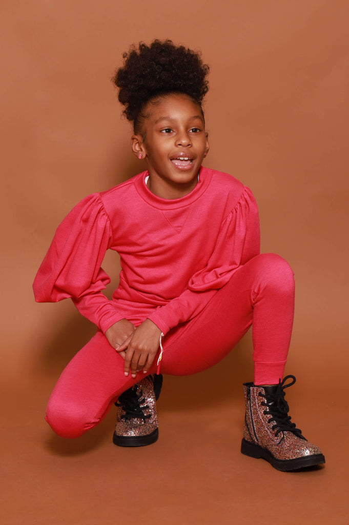 Diary Kids Power Sleeve Jogger Set - Fuchsia - grundigemergencyradio