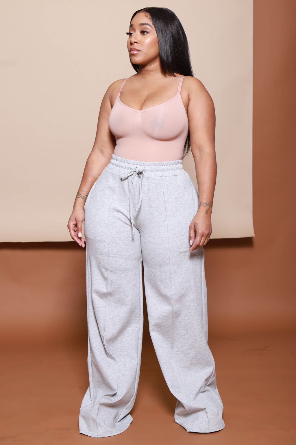 Day Off Wide Flare Pants - Heather Grey - grundigemergencyradio