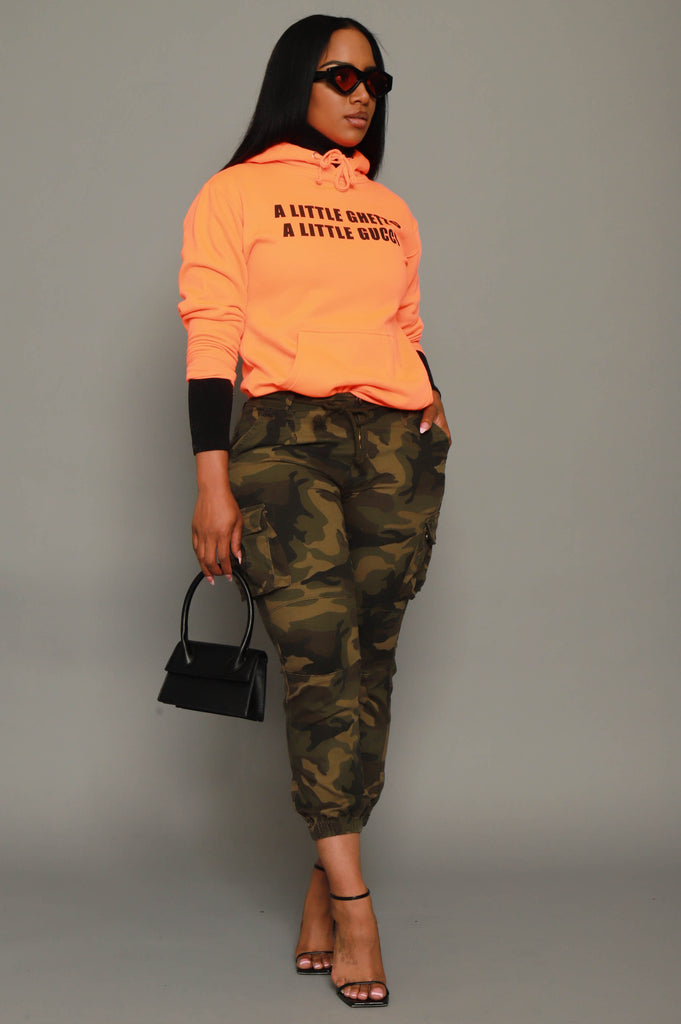 Gucci Gang Graphic Hooded Sweatshirt - Neon Orange - grundigemergencyradio
