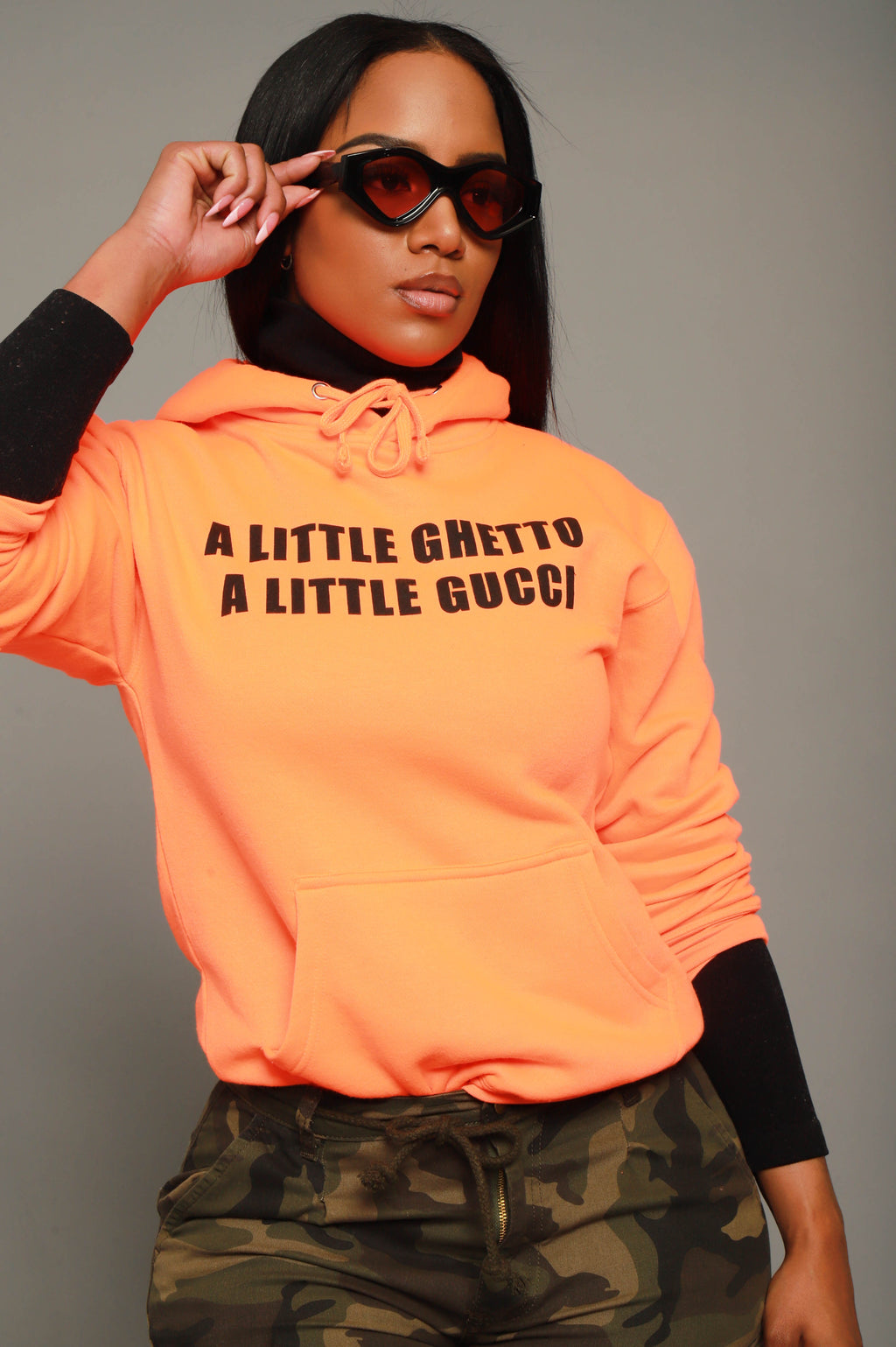 Gucci Gang Graphic Hooded Sweatshirt - Neon Orange - grundigemergencyradio