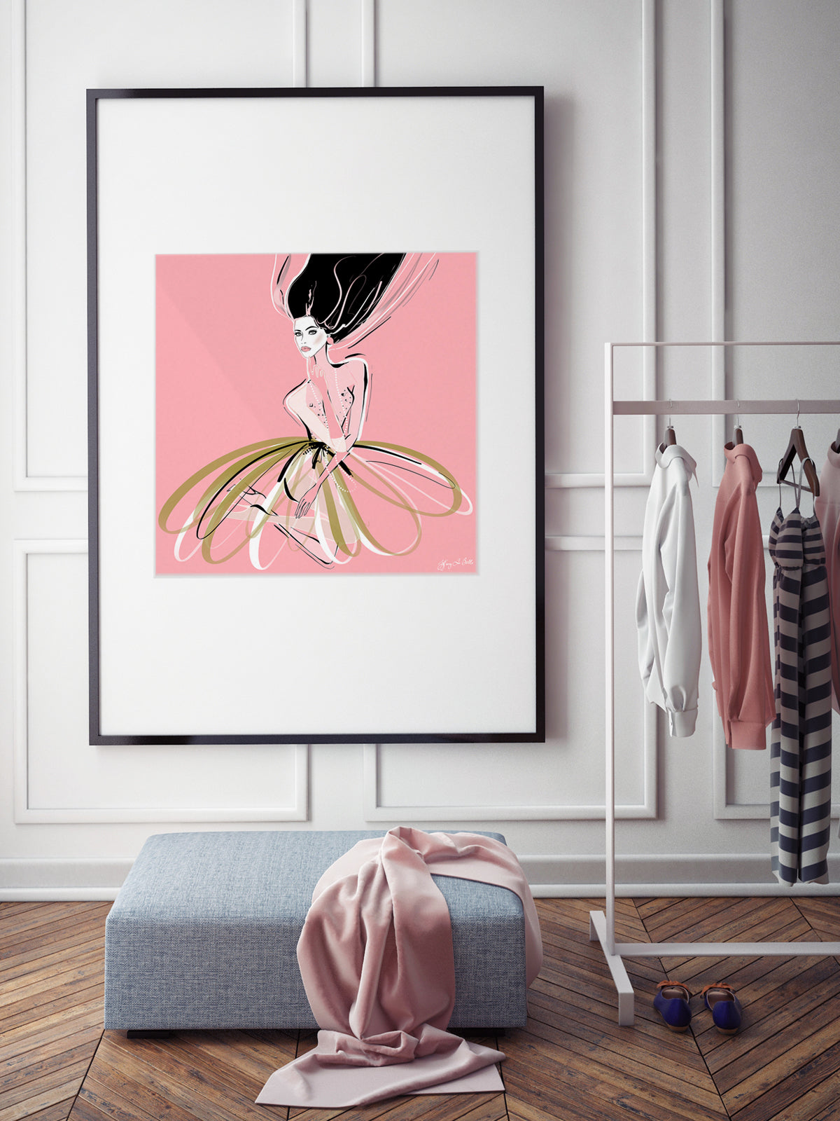 Pink and Pearls - Illustration - Limited Edition Print - Tiffany La Belle