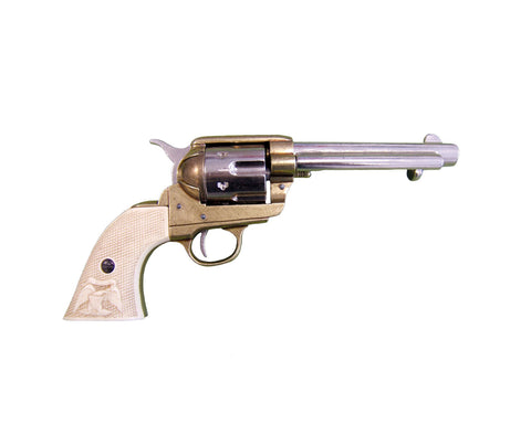 Denix - Old West M1873 Frontier Barrel Dual Tone Finish Revolver - Non-Firing Replica Gun