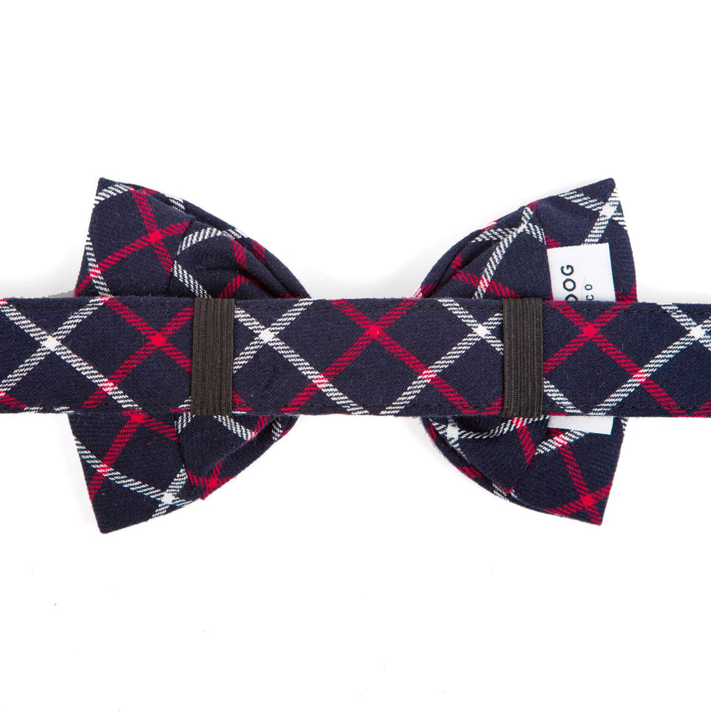 plaid bow tie dog collar