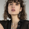 F + H Jewellery Sweet Dreams Double Hoop Earrings Silver Onyx