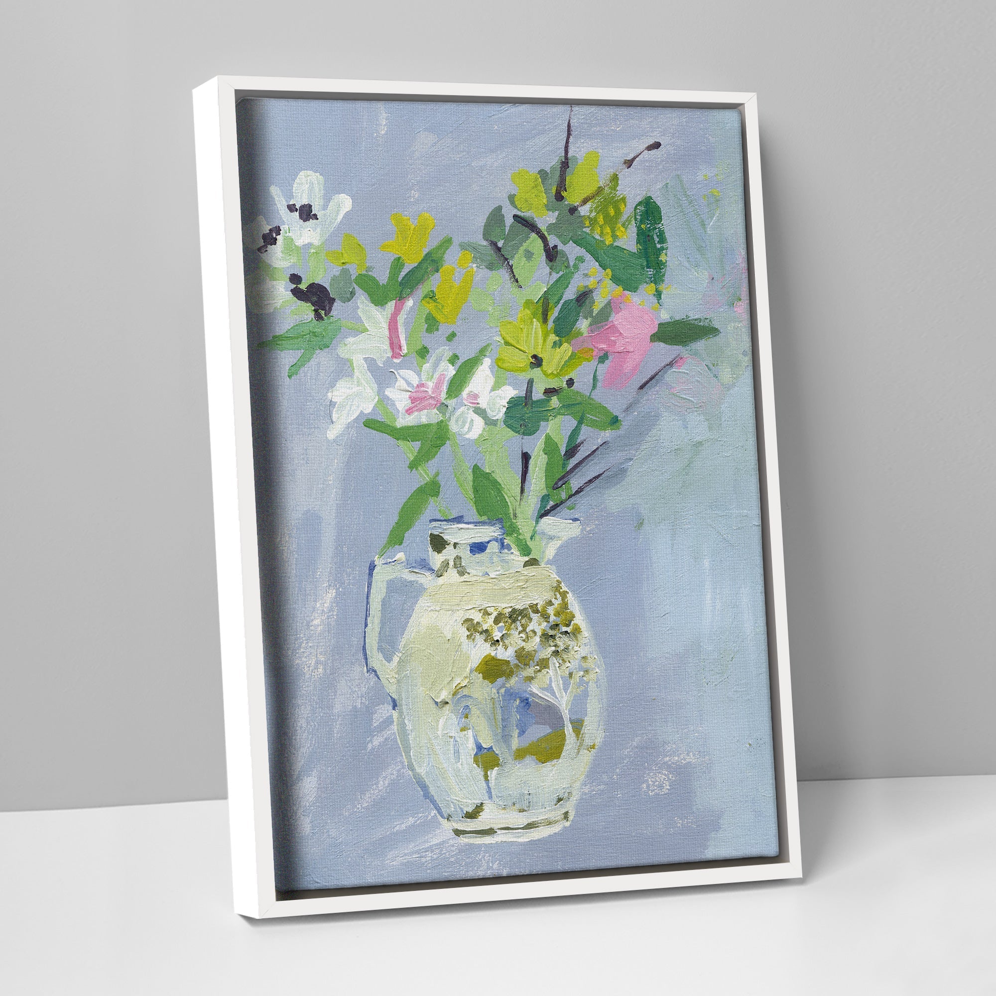 Spring Jug Framed Canvas