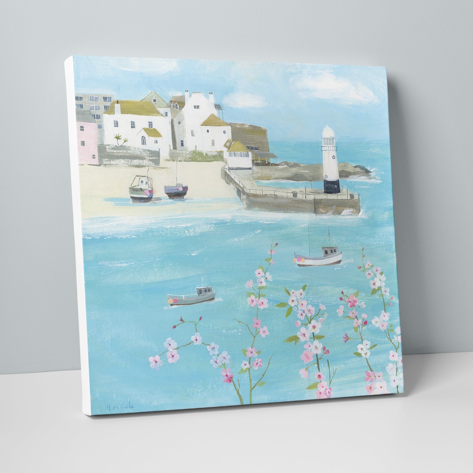 Flowers Above St Ives Extra Large Canvas