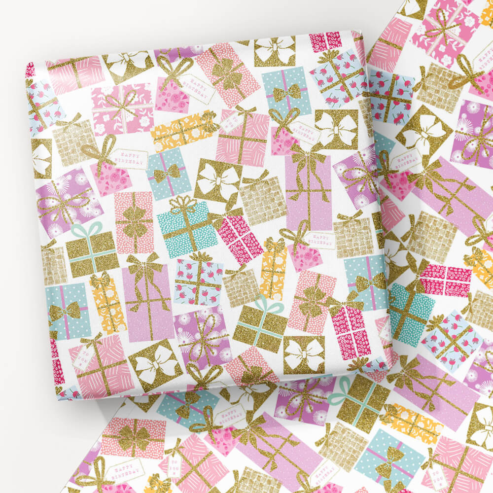 Golden Presents Flitter Wrap