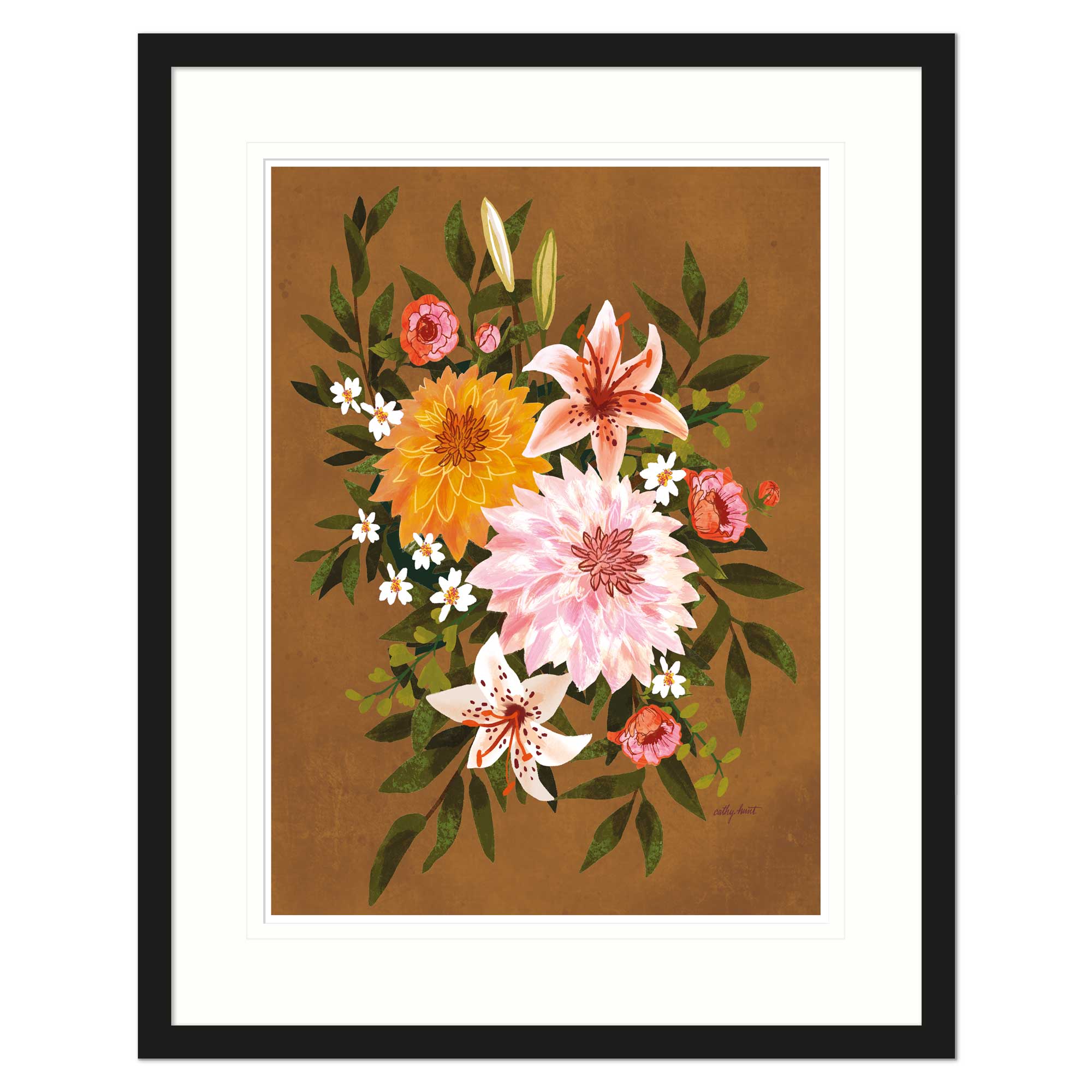 Dahlia’s Bouquet Medium Framed Print