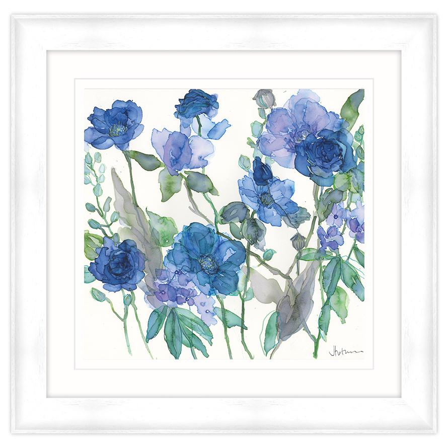 Mixed Blue Roses & Phlox Framed Print