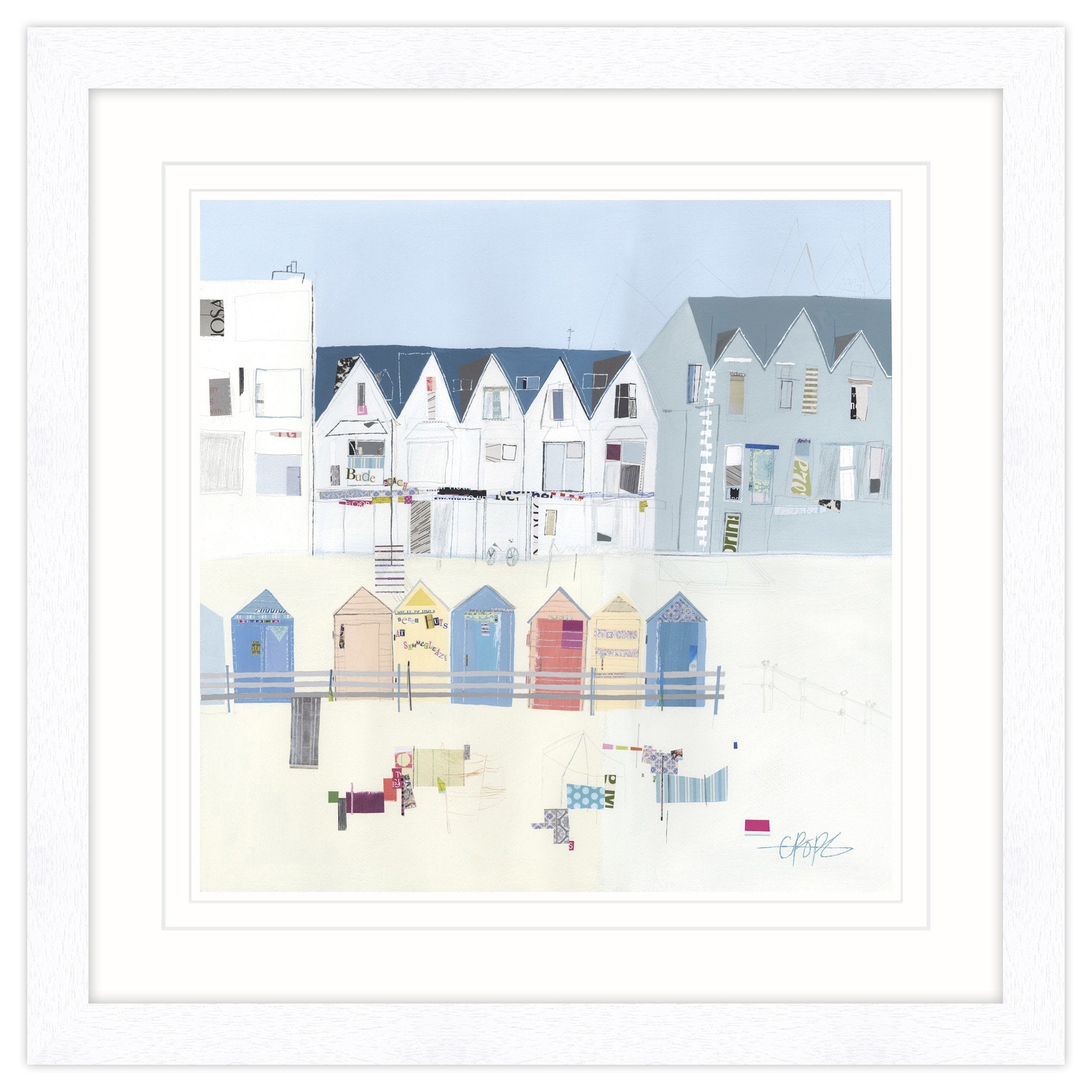 Bude Beach Huts Framed Print