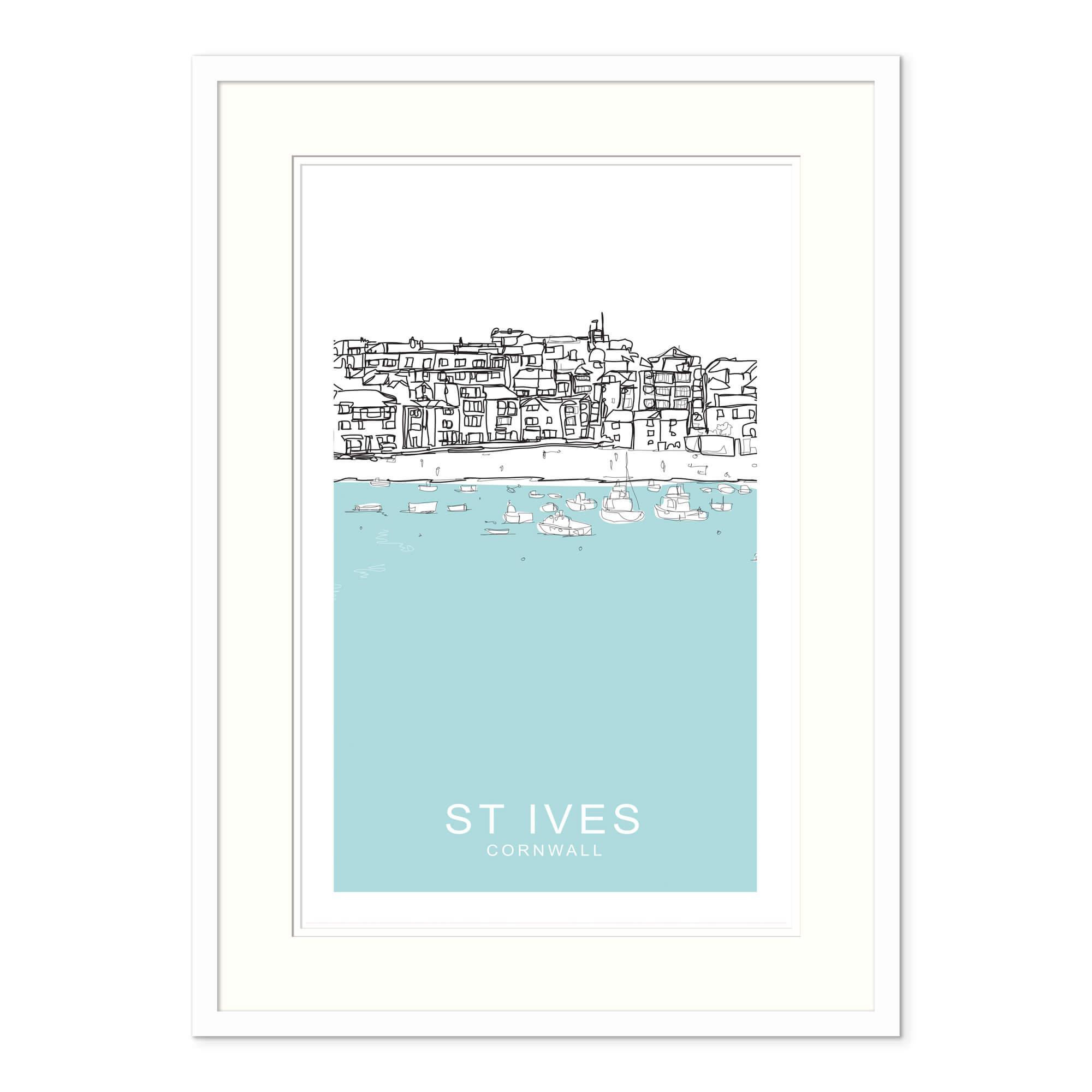 St Ives Blue Small Framed Print