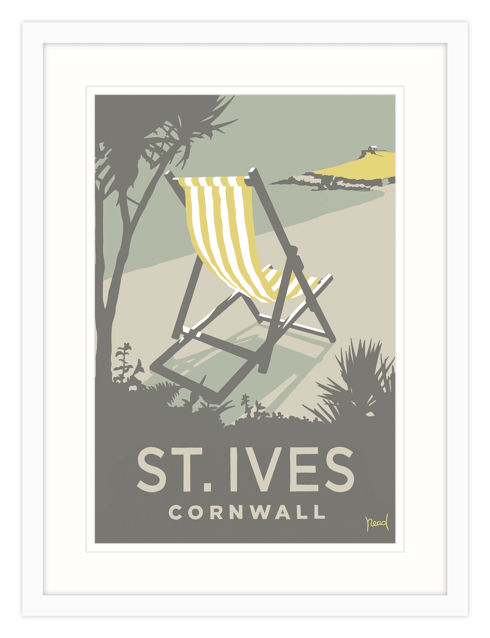 St Ives Deckchair Framed Print