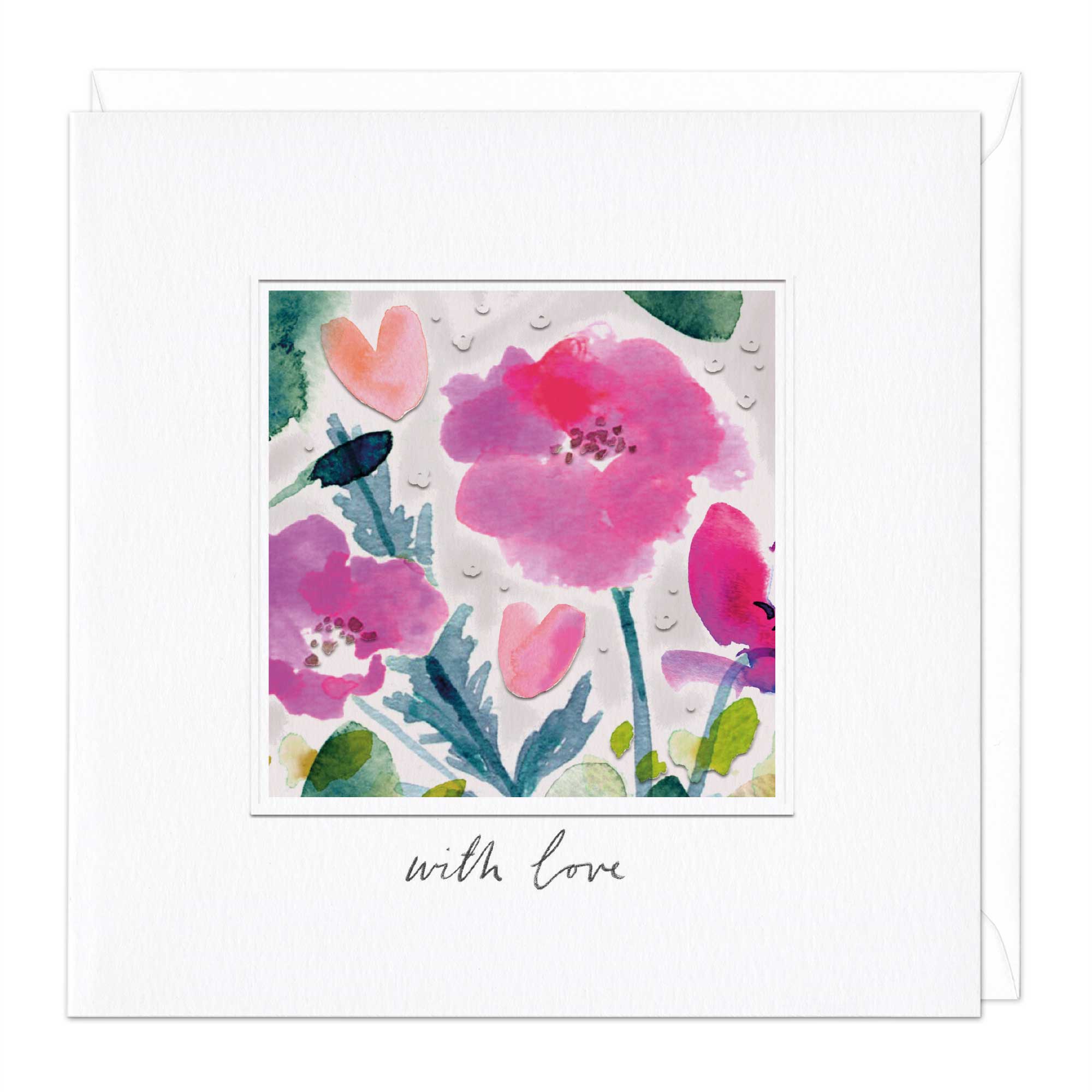 With Love Watercolour Greetings Card
