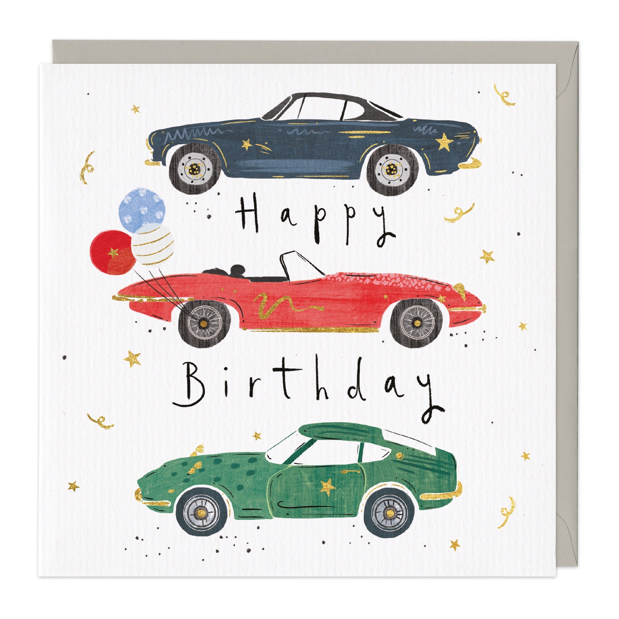 Classic Sports Cars Birthday Card
