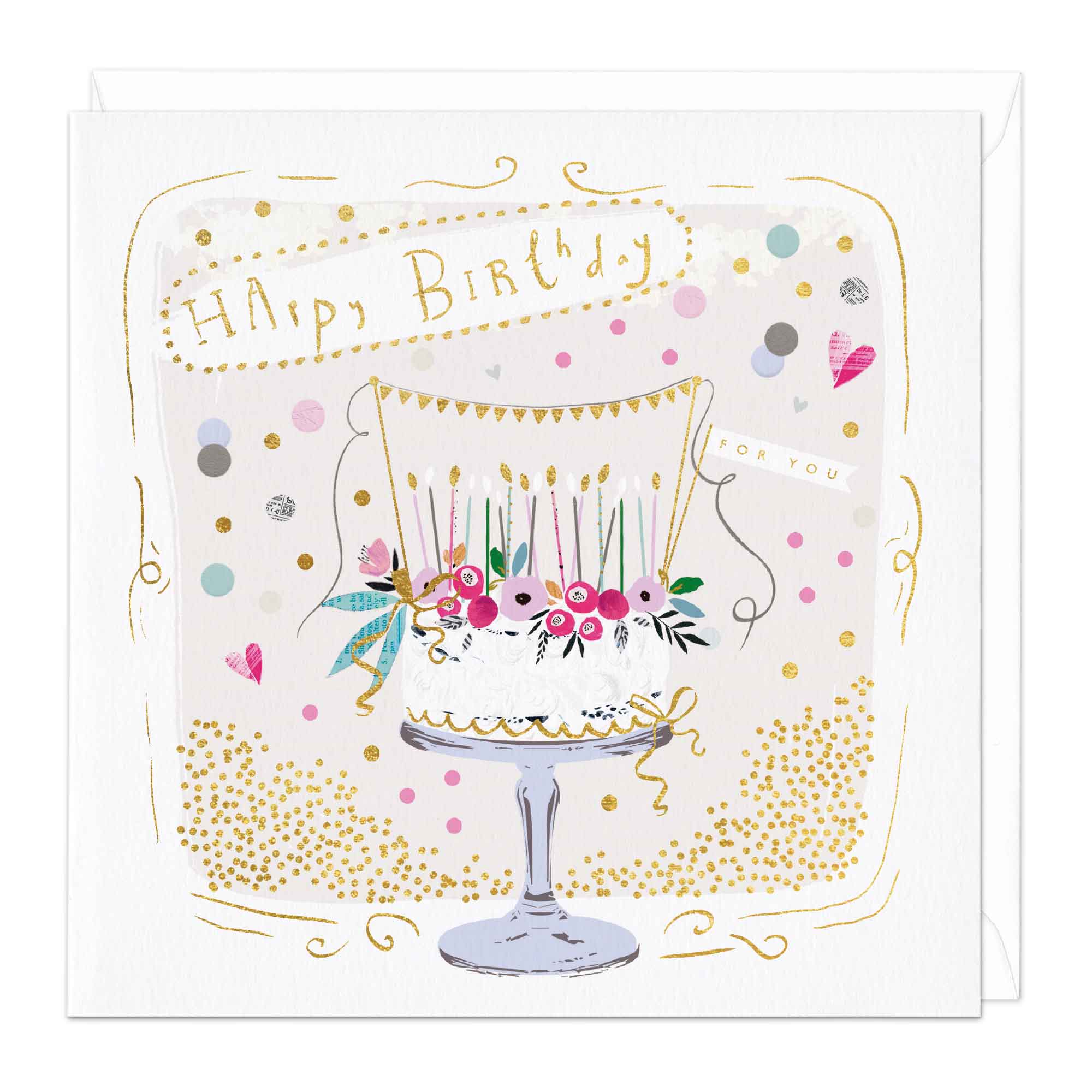 Pastel Cake Stand Birthday Card