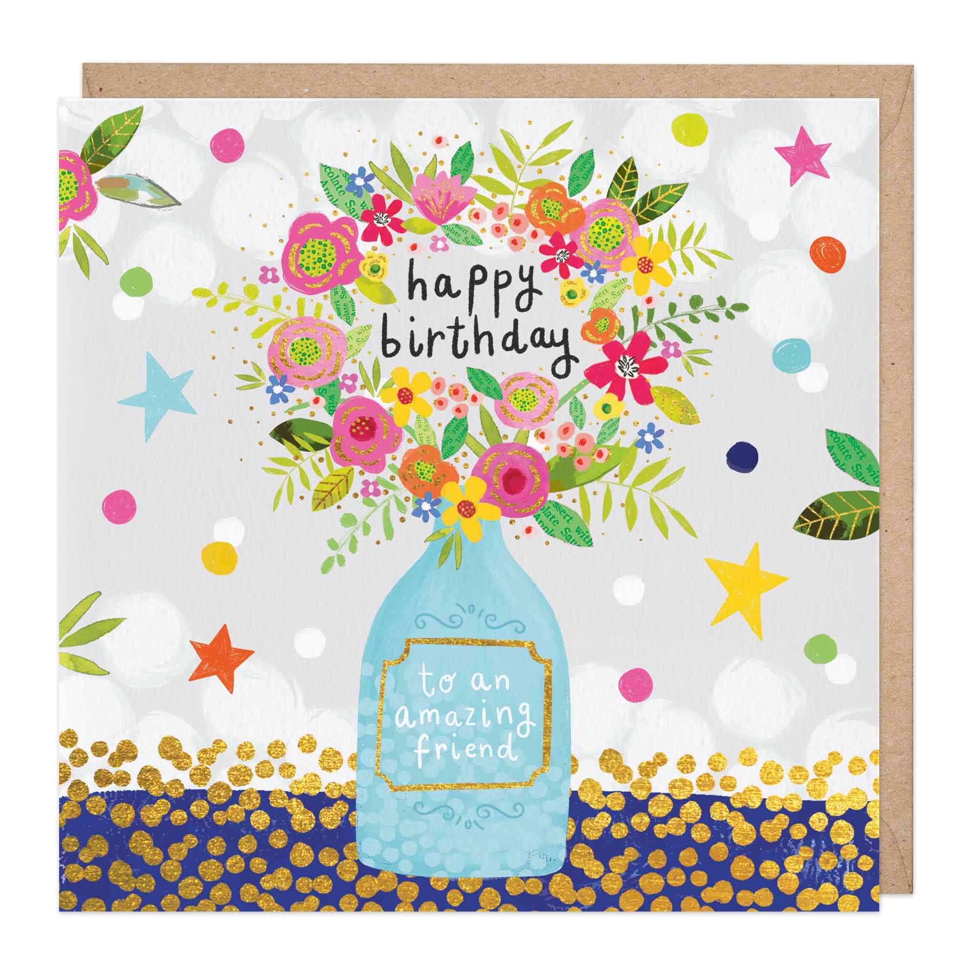 Amazing Friend Birthday Vase Card