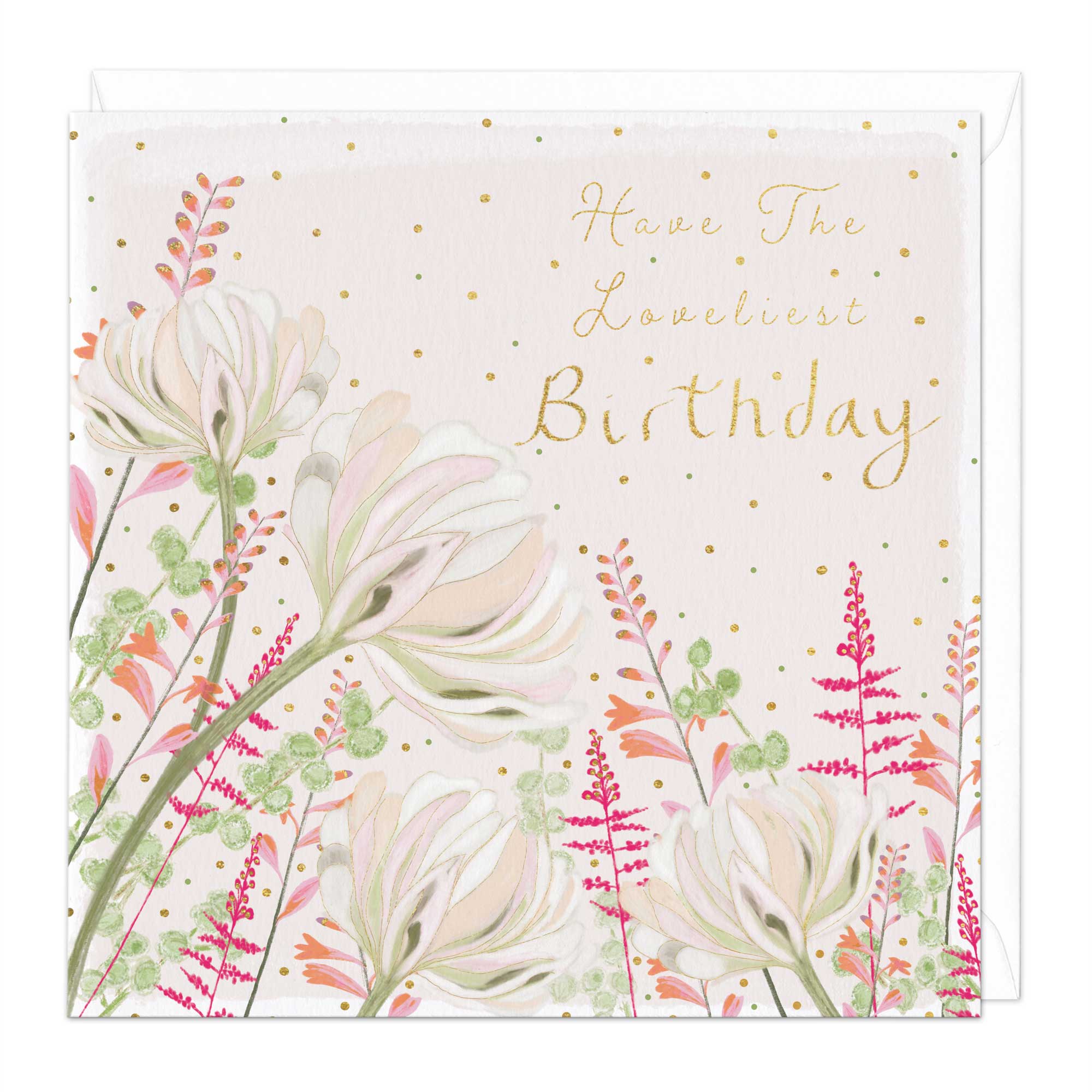 Pink Flower Lovely Birthday Card