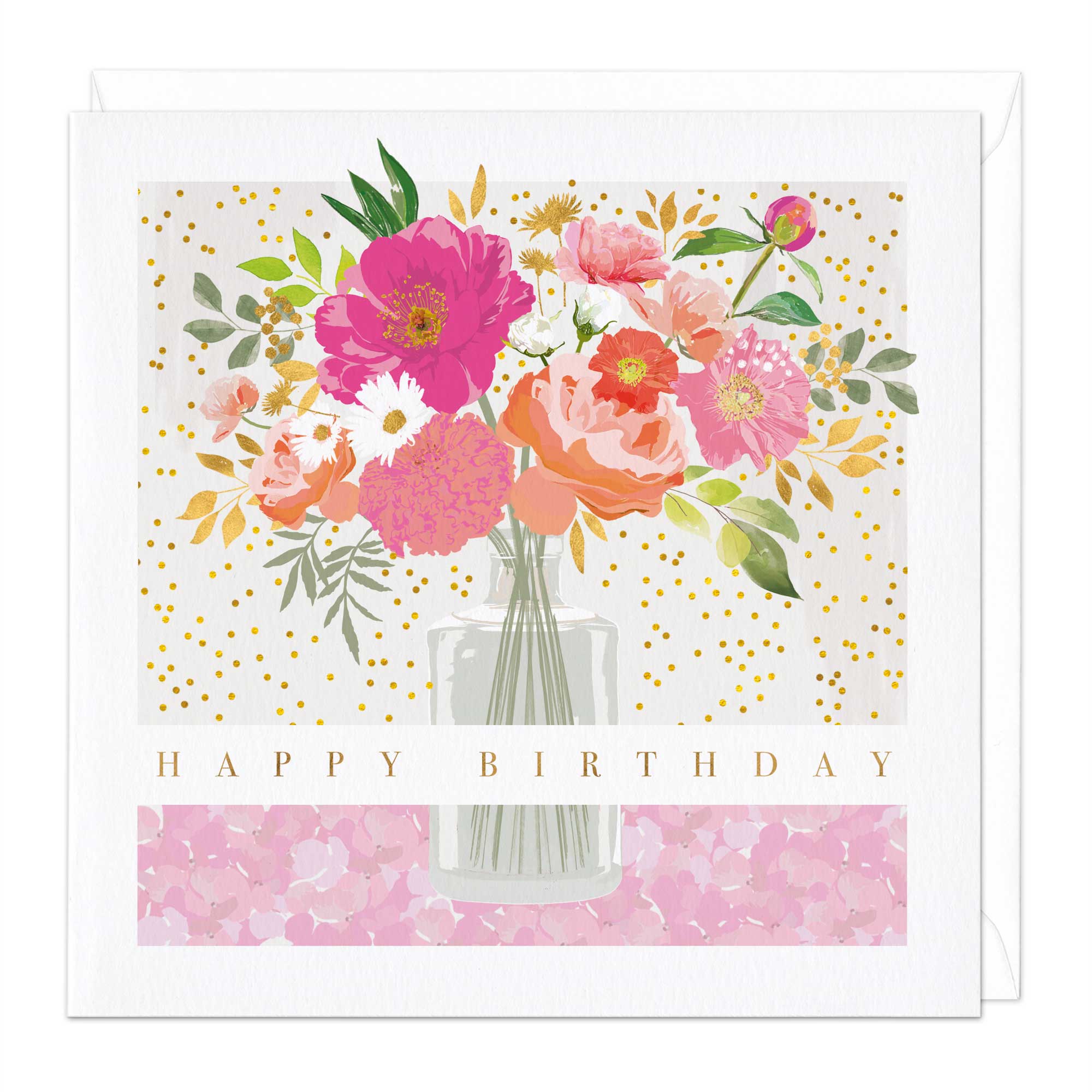 Pink Vase Birthday Card