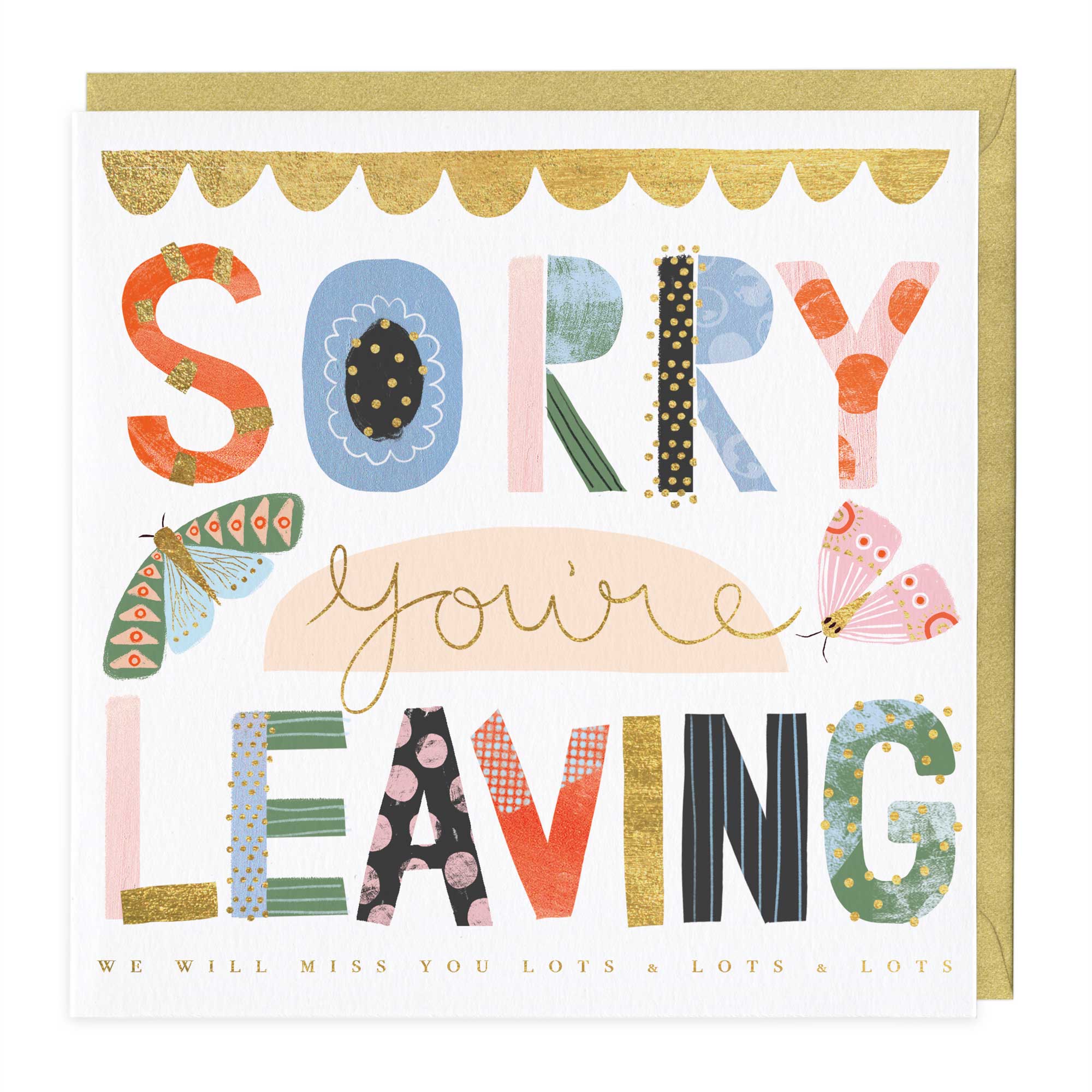 Sorry Your Leaving Patchwork Card