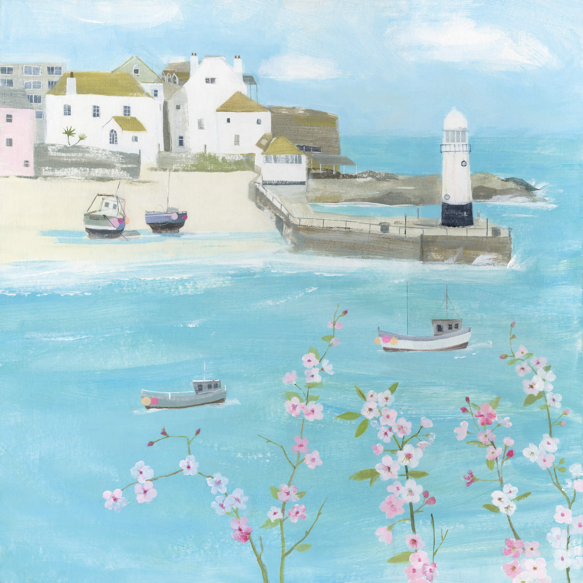 Flowers Above St Ives Art Card