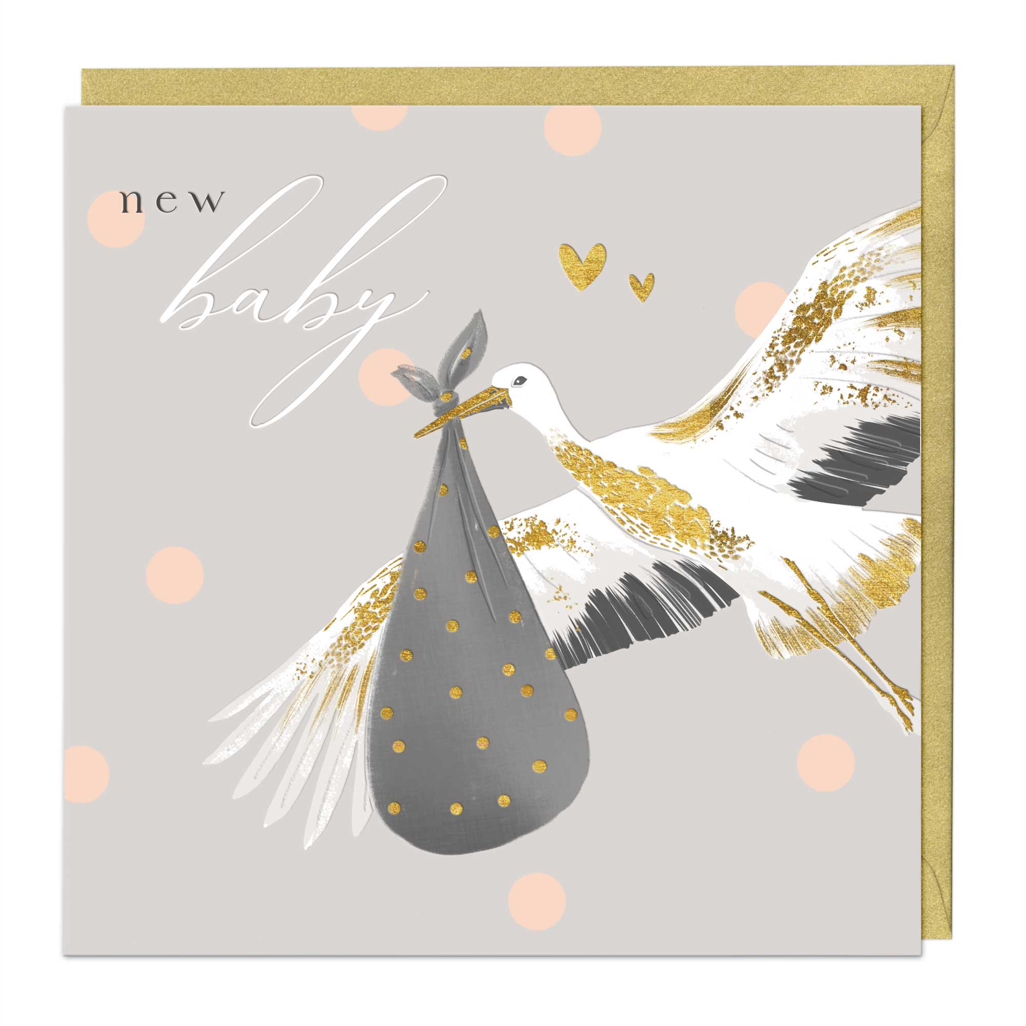 Golden Stork New Baby Luxury Card