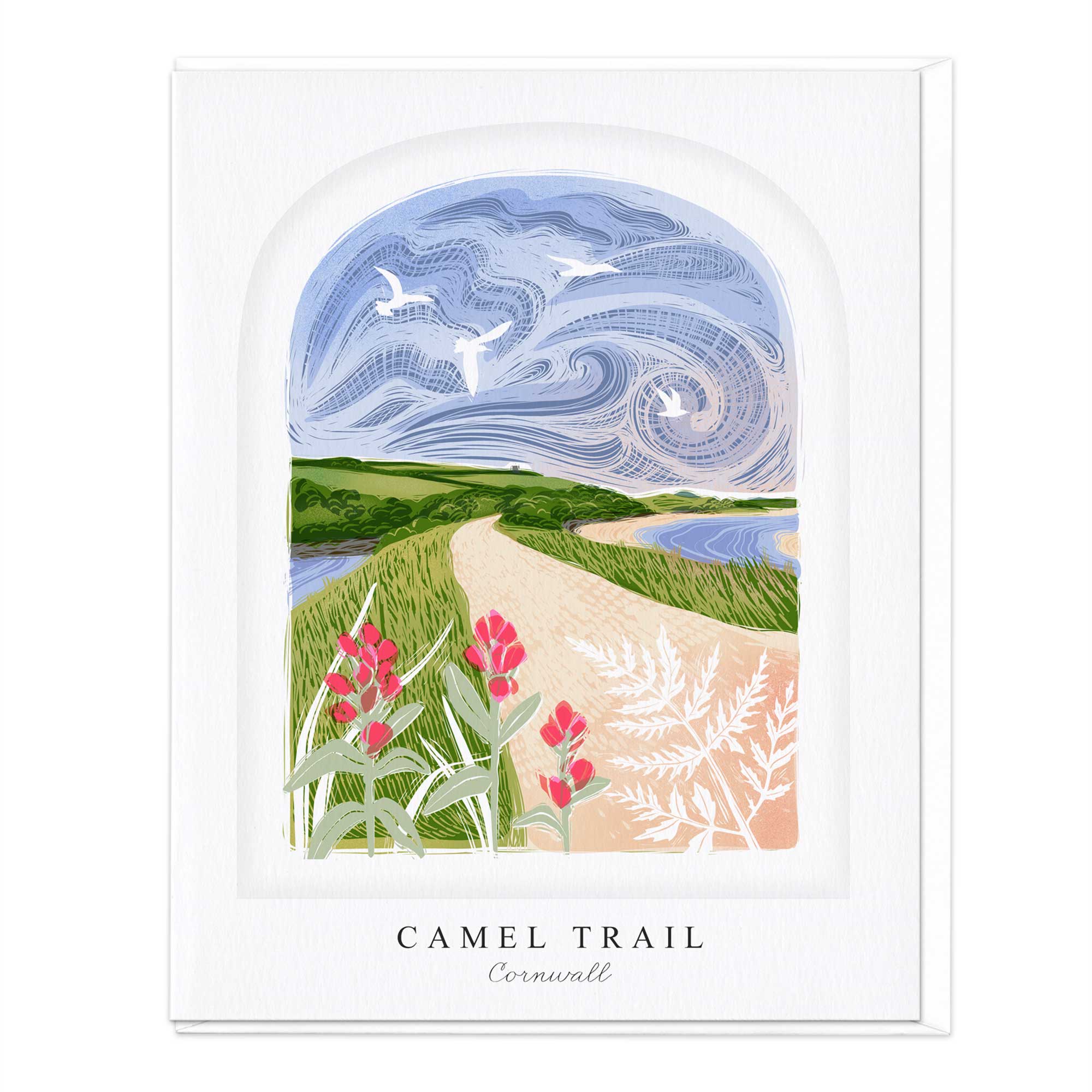 Camel Trail Arched Lino Luxury Card