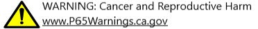 California's Proposition 65 Warning Tag