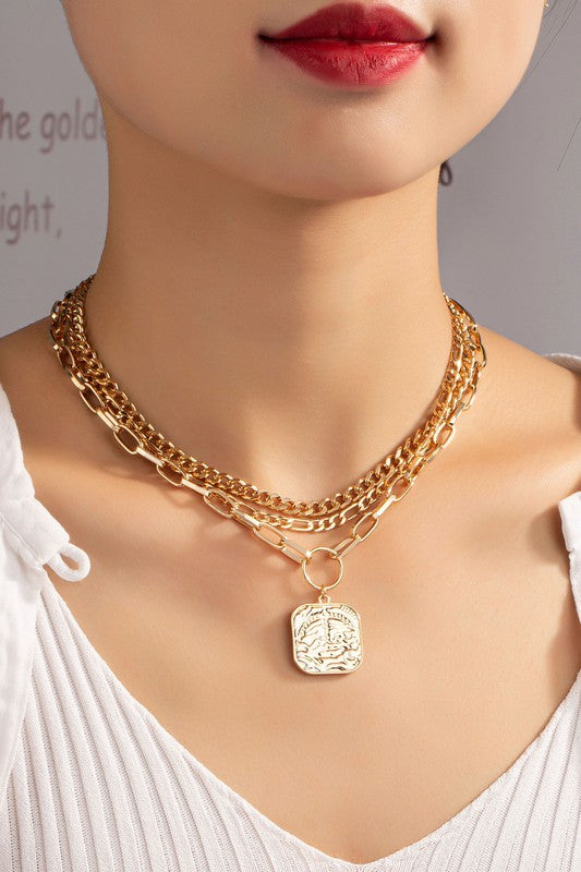 chunky gold necklace set