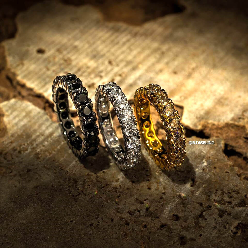 Gold, Black Gold and Silver Promise Eternity Ring