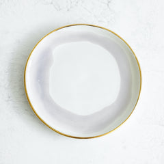 Suite One Studio Gold Rim Dessert Plate in Wisteria