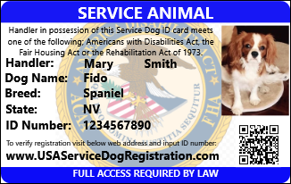 service dog id card
