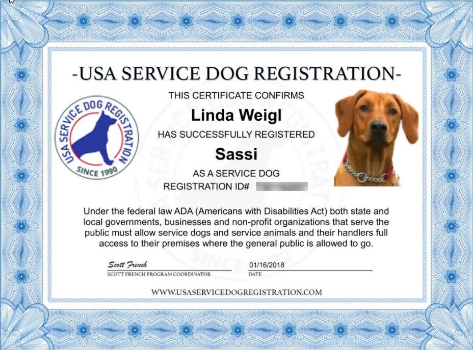 animal support dog registration