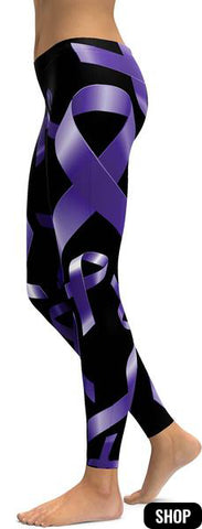 Purple Ribbon Awareness Leggings