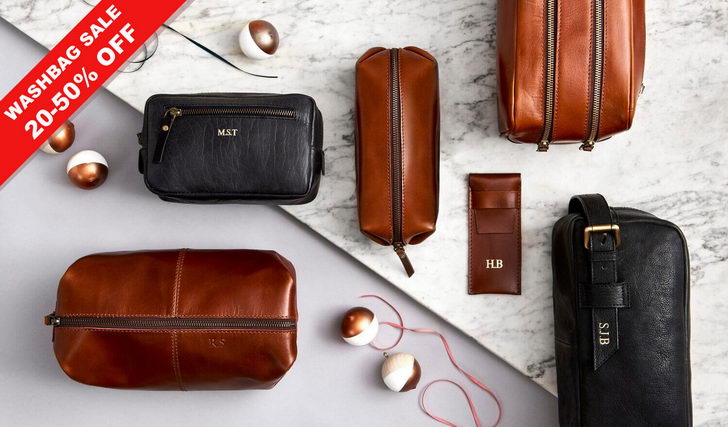 Discounted Leather Washbags For Men and Women