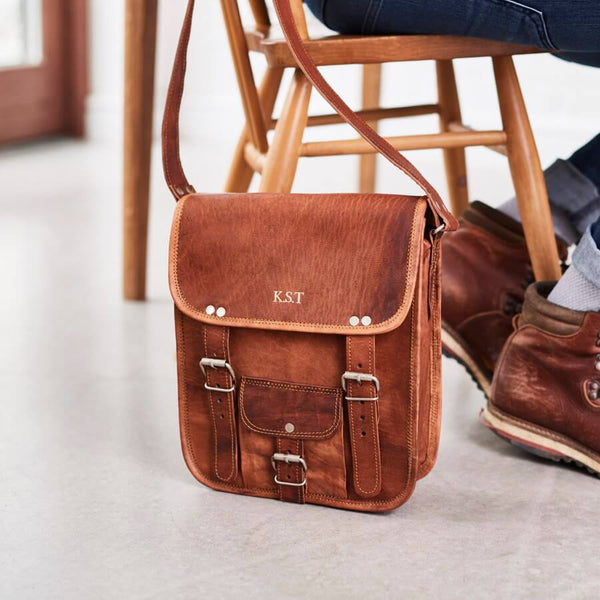 personalised leather bag mens