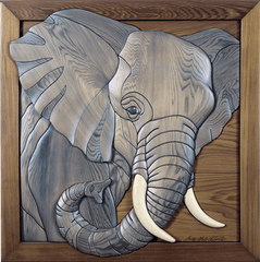 Gray Intarsia Elephant