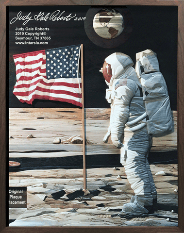 Intarsia Astronaut & Flag Judy Gale Roberts