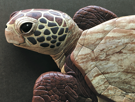 JGR Intarsia Sea Turtle Wood Inlay